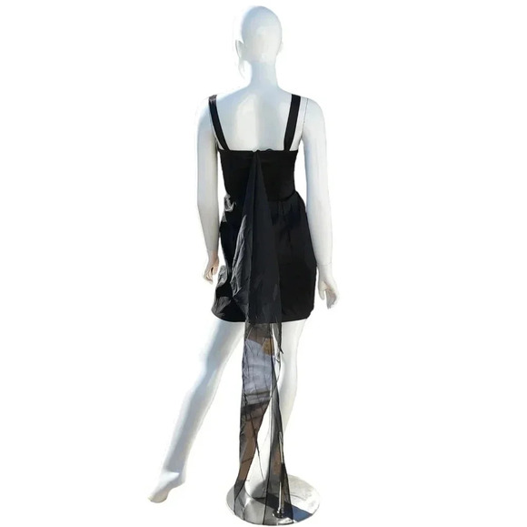 Dave & Johnny Black Dress with Integrated Shawl Formal Occasion Wear Size 3/4 - Picture 7 of 16
